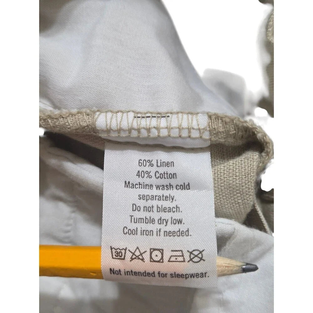 Janie and Jack Linen Blend Pants Tan Pockets Adjustable Waist/Length Sz 4 D11.1